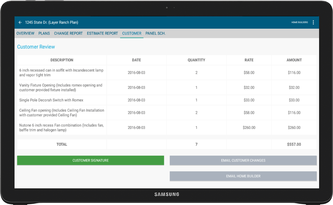 REMS Tablet - Electrical Estimating Software